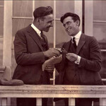 Frank Lloyd and Harold Lloyd
At the studio, they would greet each other,
"Hello Cousin!", "Hello, Cousin!". Frank Lloyd and Harold Lloyd